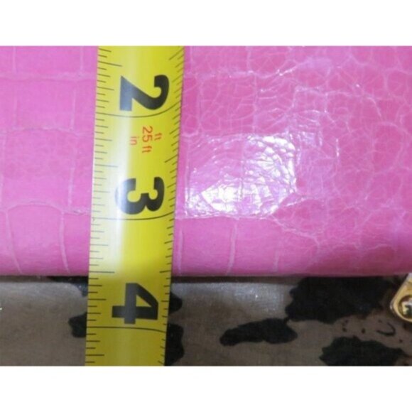 Miu Miu by Prada Pink Croc Embossed Italian Leather Luxury Long Wallet EUC - Picture 10 of 12